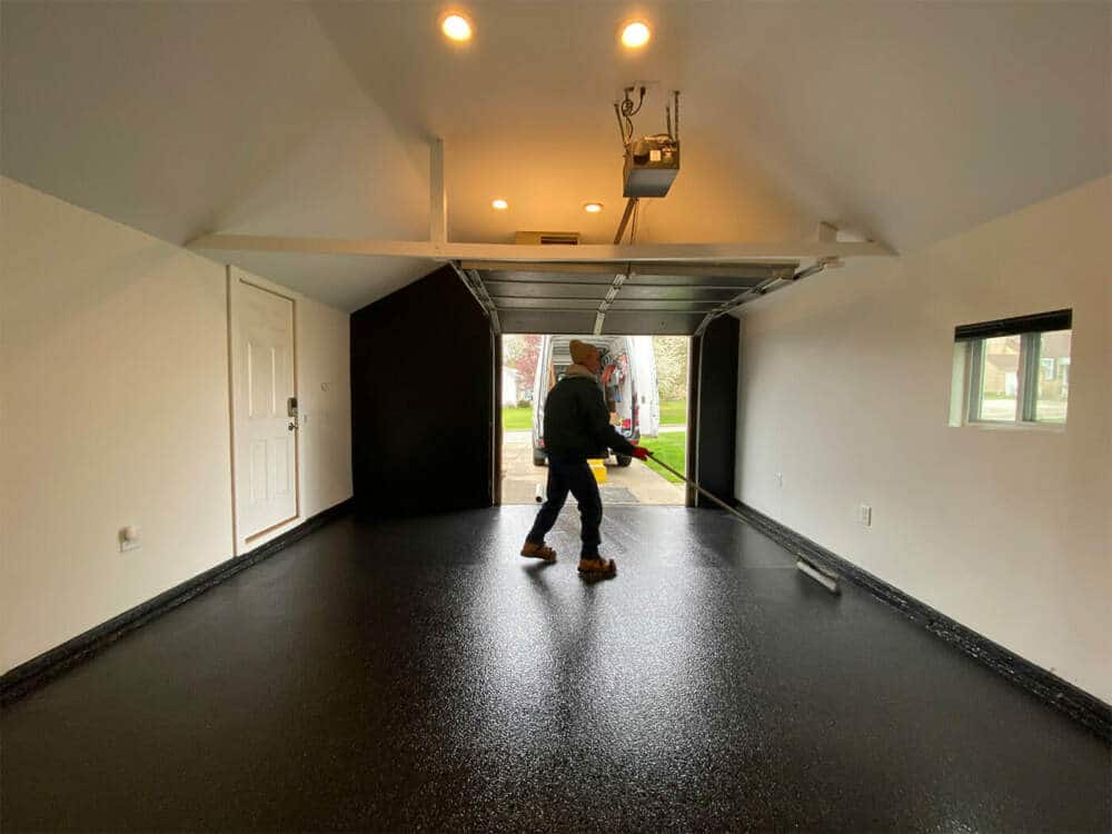 Custom Black Garage Floor Canton cleaning