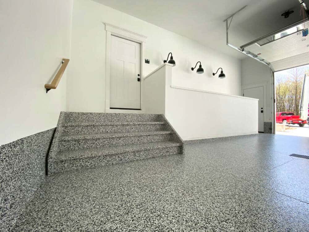 Finished epoxy garage floor