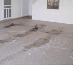 garage floor before cleaning