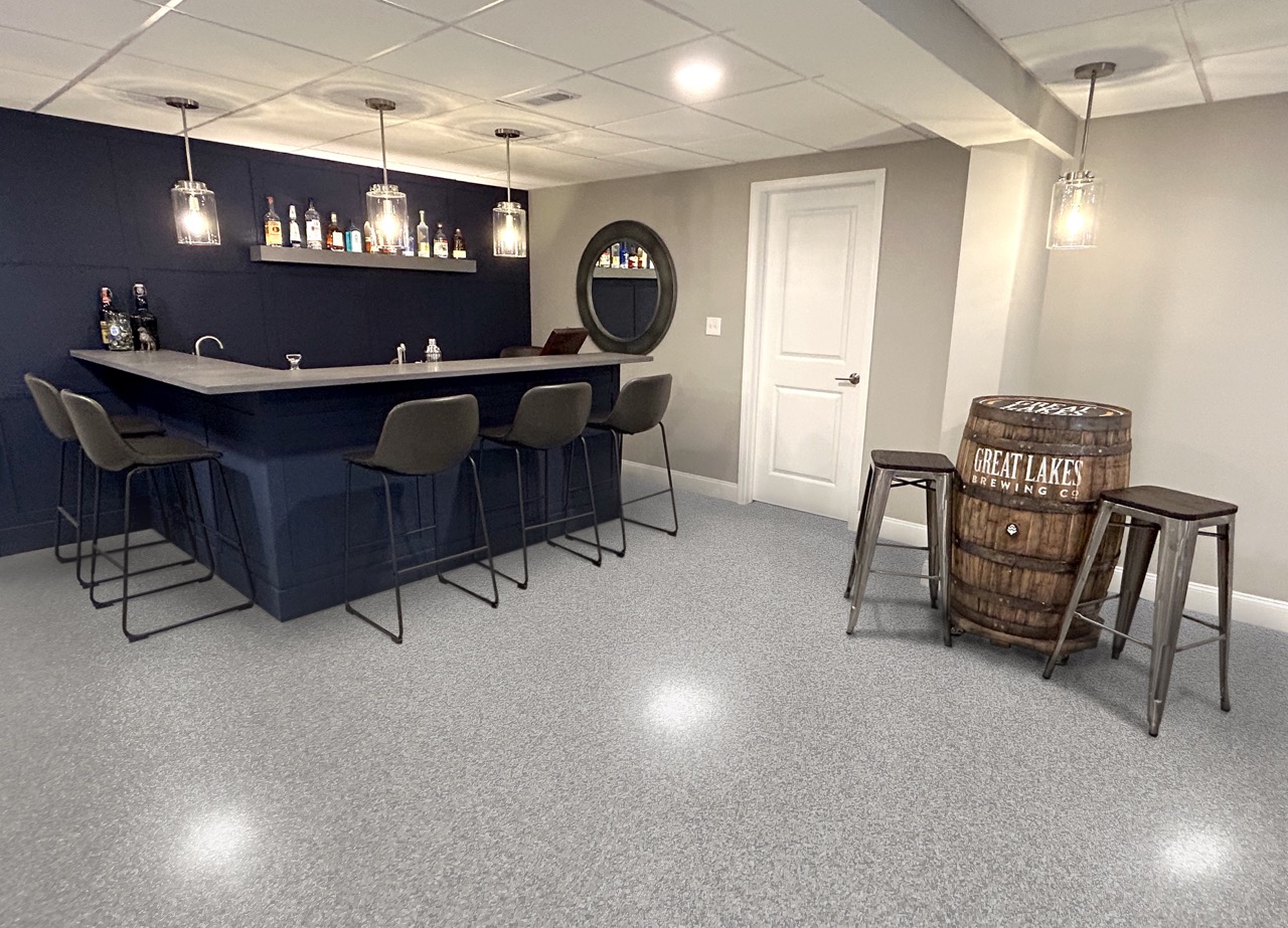Finished basement with OGI flooring