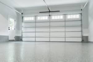 Modern Garage, sleek design, white with garage door, OGI