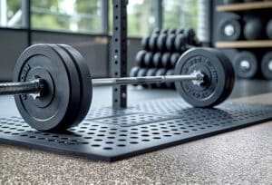 Weightlifting Barbell Setup in gym Fitness Center