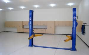 Lift in garage with OGI flooring