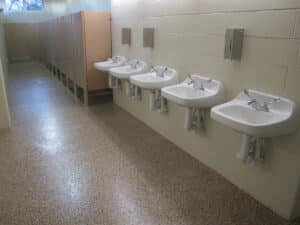 School bathroom and sinks