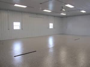 Empty car shop with OGI flooring