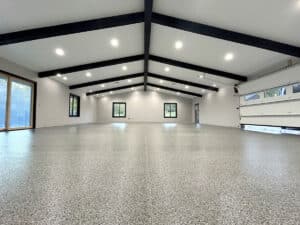 Large garage with OGI flooring