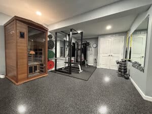 Sauna and gym equipment