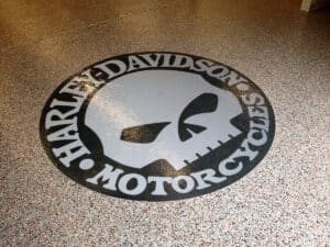 Harley logo on OGI flooring