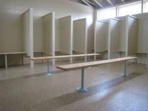 Locker room with OGI flooring