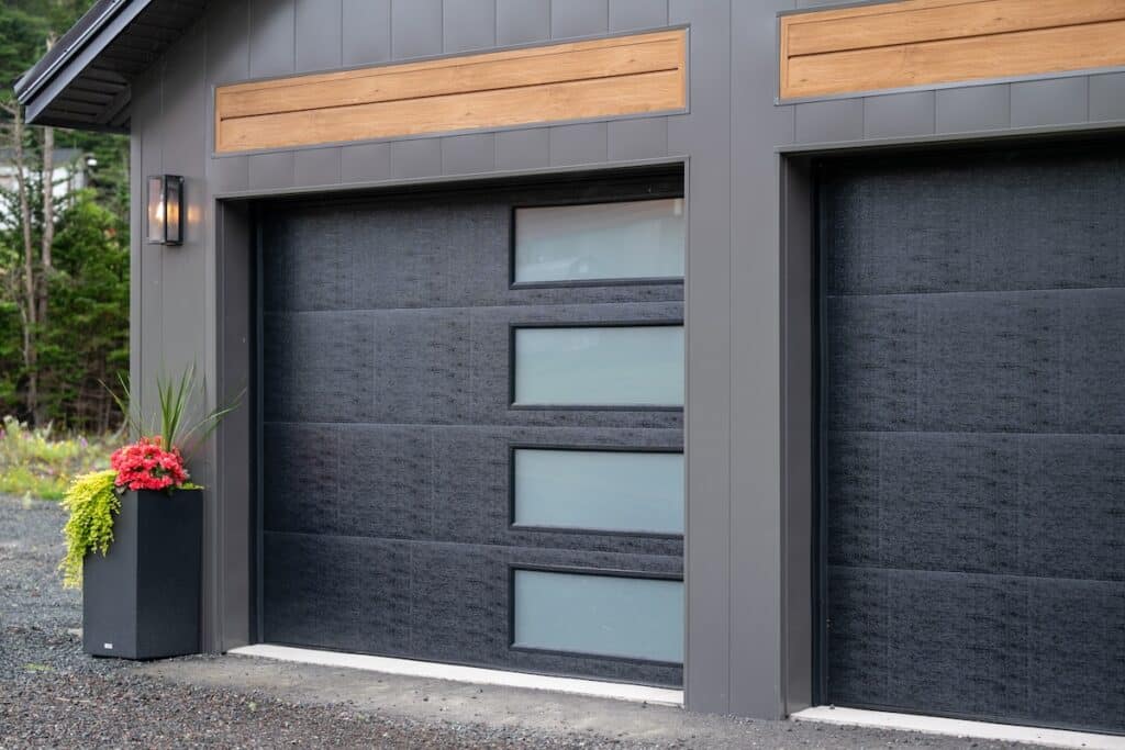 New black garage door